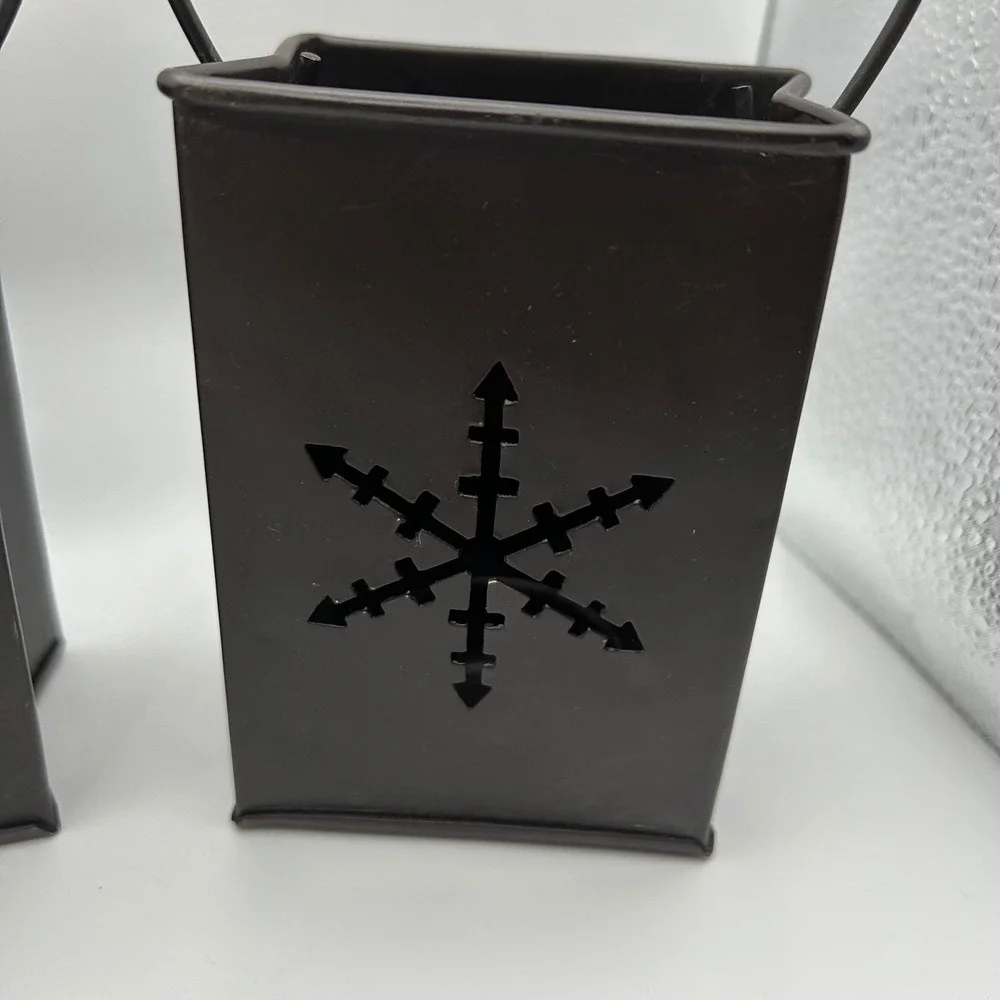 Vintage Eddie Bauer Illuminary Bag Snowflake Tea Light‎ Candle Holder Set of 3